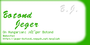 botond jeger business card